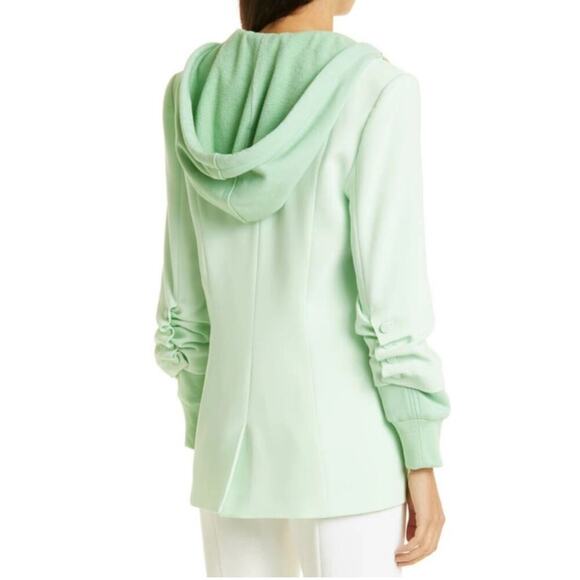Cinq a Sept Khloe Hooded Blazer Jacket in Green Papaya Size US 14 - Picture 6 of 10